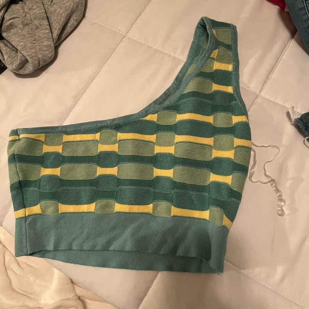 Cotton On Abstract Shoulder Crop Top Size M - Picture 4 of 4